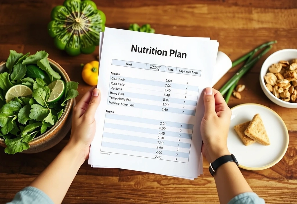 Der fertige Ernährungsplan in der Hand